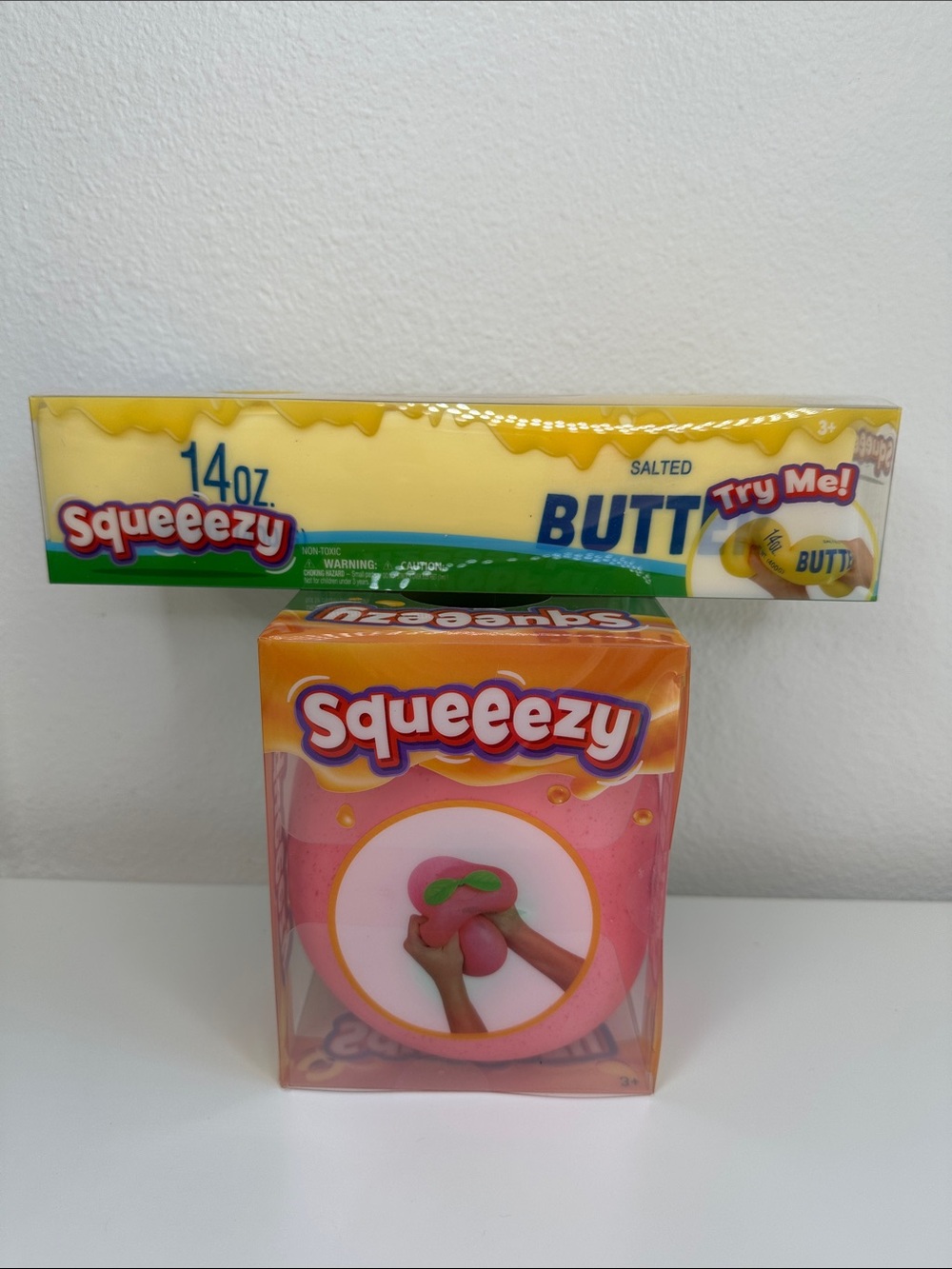 SQUEEEZY Sunny Days PEACH & BUTTER, Giant Sensory Toys, Squishies, Fidgets